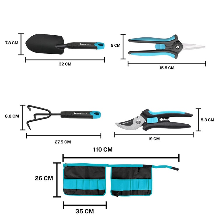 Green Market, Set de Herramientas para Jardín 5 piezas