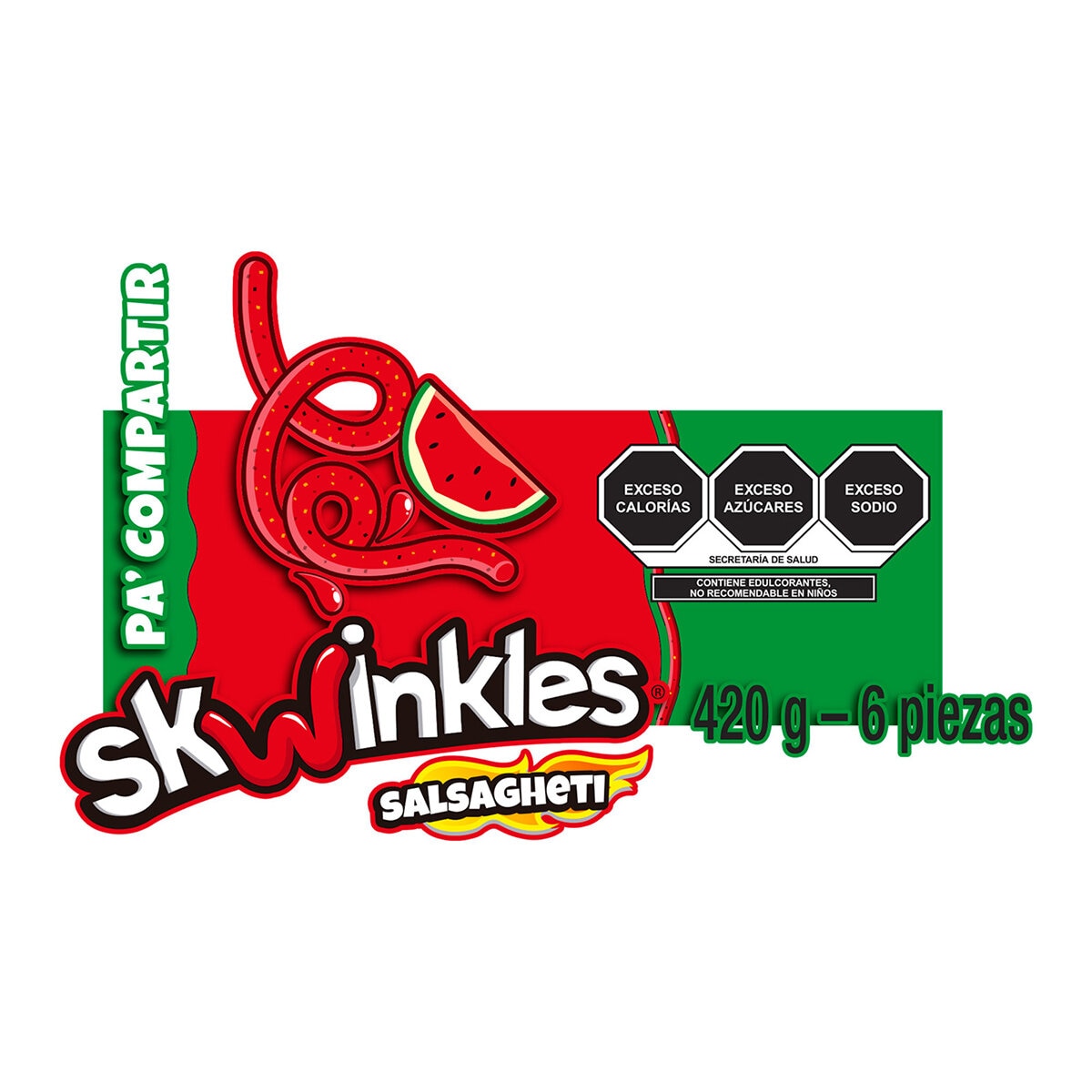 Skwinkles Salsagheti Sandia 6 pzas de 70g