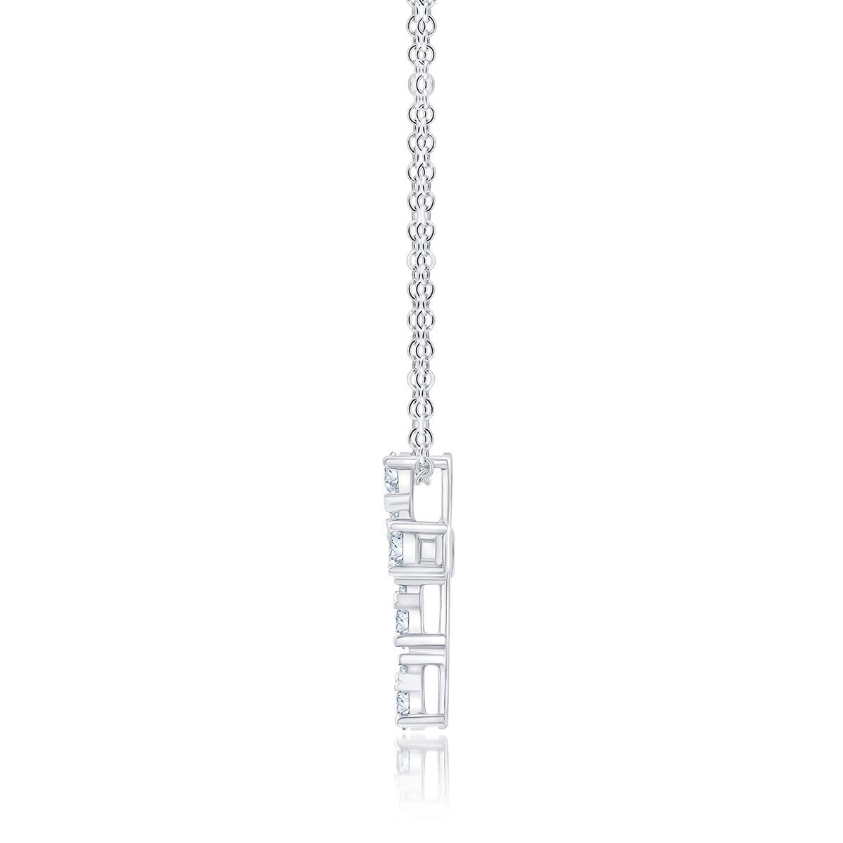 Dije de Cruz de Diamantes, 0,45 ct, Oro Blanco 14K