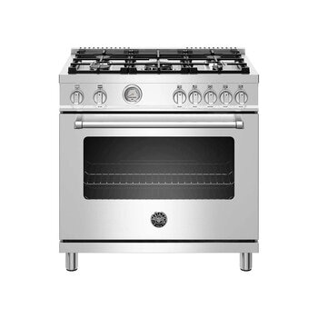 Bertazzoni Estufa de Gas LP 36" con 5 quemadores y un horno 