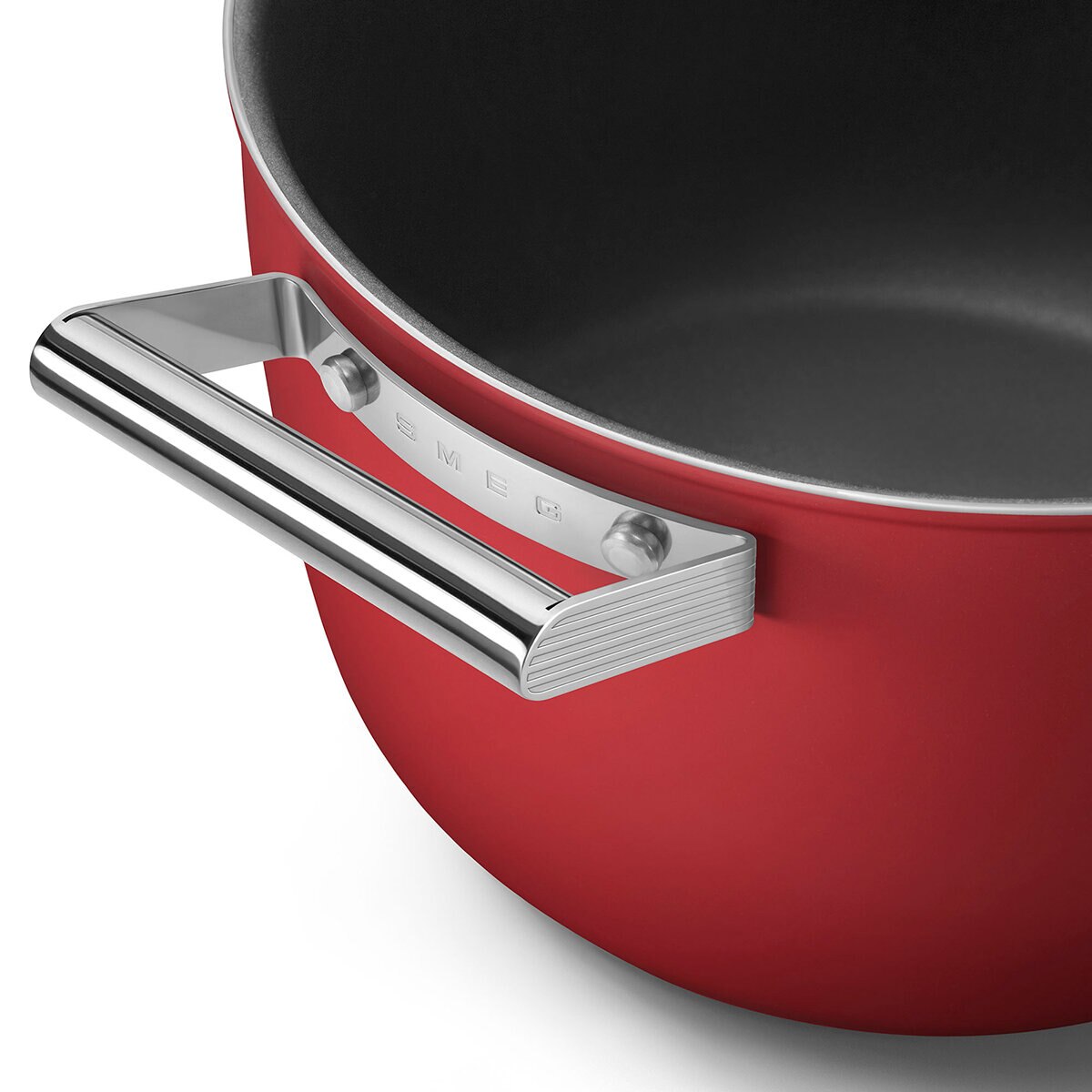 Smeg Olla de 26cm con Tapa de Cristal rojo