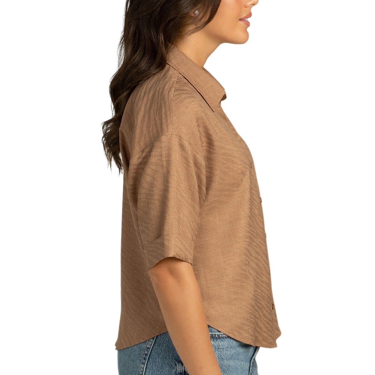 Boston Traders Blusa para Dama Café Grande