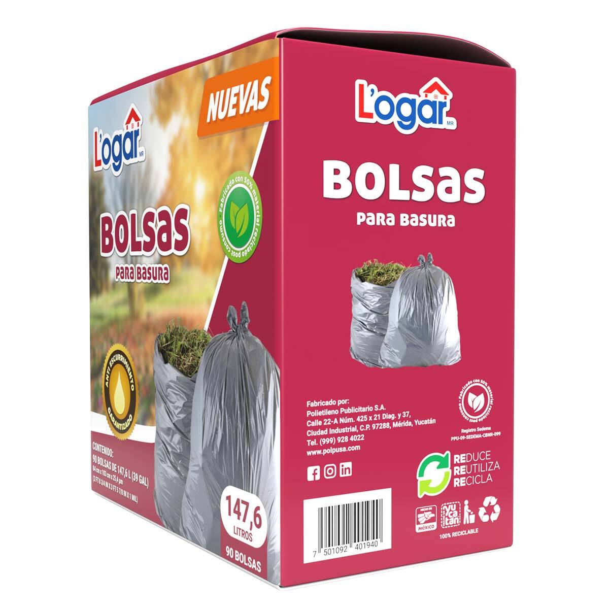  Reli. Bolsas de basura para contratistas de 55 galones  resistentes, 20 bolsas con lazos, Bolsas de basura para construcción, Industriales, Extra Grandes/Grandes