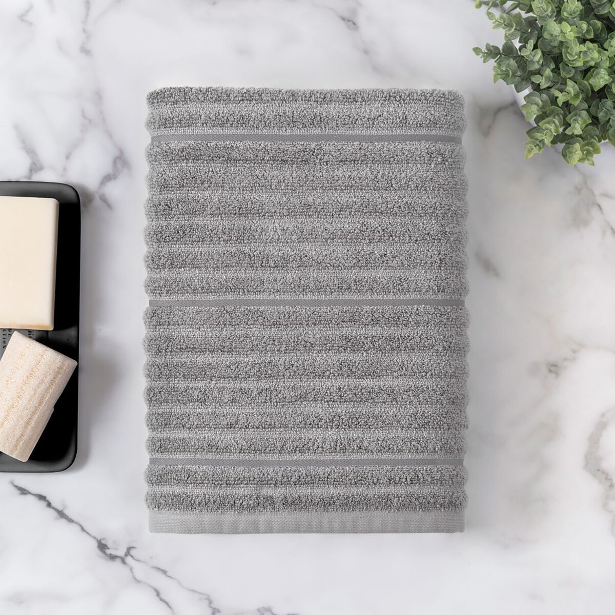 WelHome, Toalla de Baño, Gris Oscuro