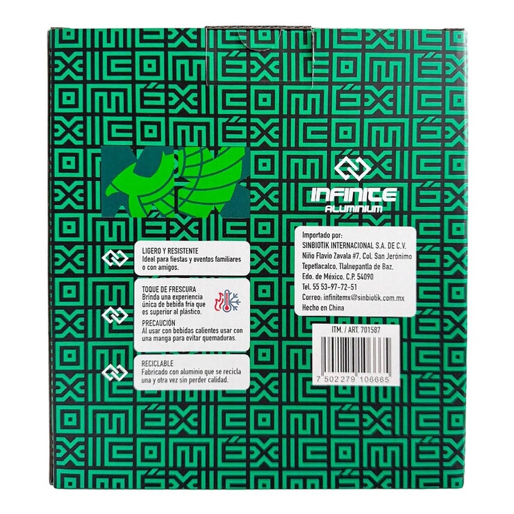 Infinite Vasos de Aluminio 12 pzas de 591 ml