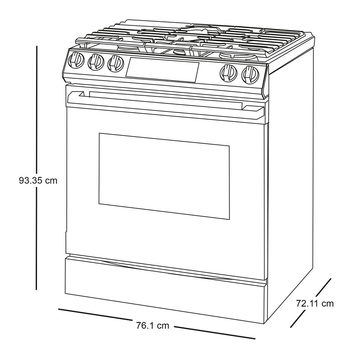 Samsung Bespoke Estufa de Gas de Piso de 76cm con 5 Quemadores Samsung Bespoke Estufa de Gas de Piso de 76cm con 5 Quemadores