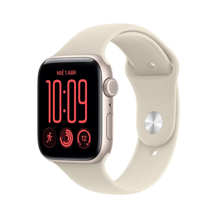 Apple Watch SE 3 (GPS + Celular) 44mm Aluminio Blanco Estelar + Correa Deportiva Arena - Talla S/M Apple Watch SE 3 (GPS + Celular) 44mm Aluminio Blanco Estelar + Correa Deportiva Arena - Talla S/M