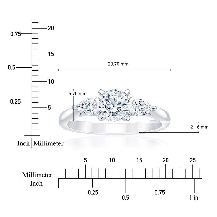 Anillo de Compromiso, 0.98 ctw Diamantes, Oro Blanco de 14K Anillo de Compromiso, 0.98 ctw Diamantes, Oro Blanco de 14K