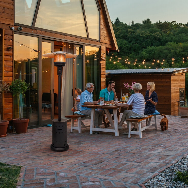 Fire Sense, Calentador de Gas para Exterior Color Negro