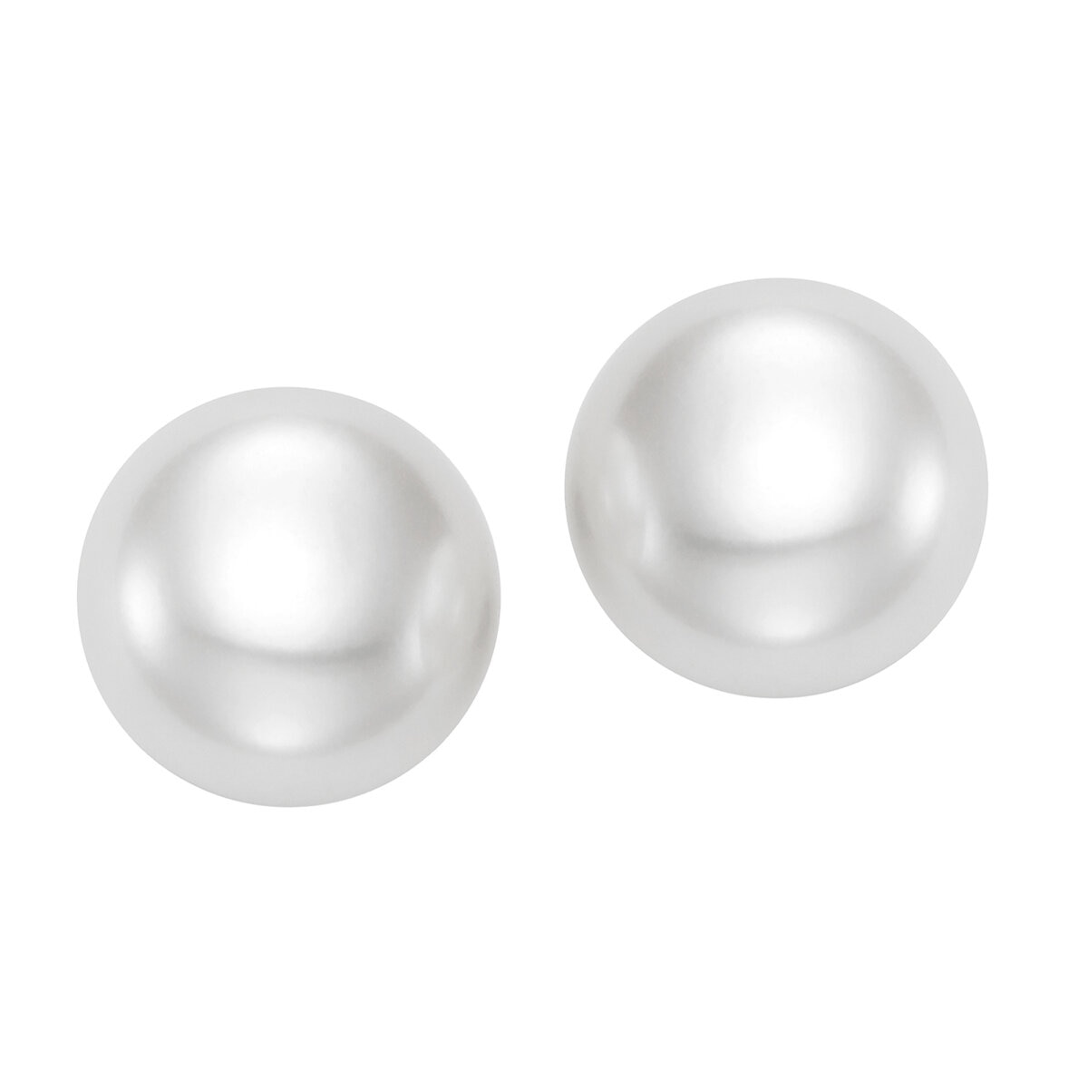 Aretes de Perlas Cultivadas, 12-13mm, Oro Amarillo de 14K