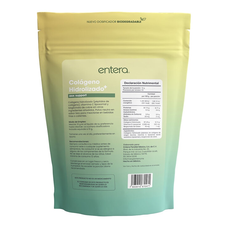 Entera Pharma Colágeno Hidrolizado AOX en Polvo 500g