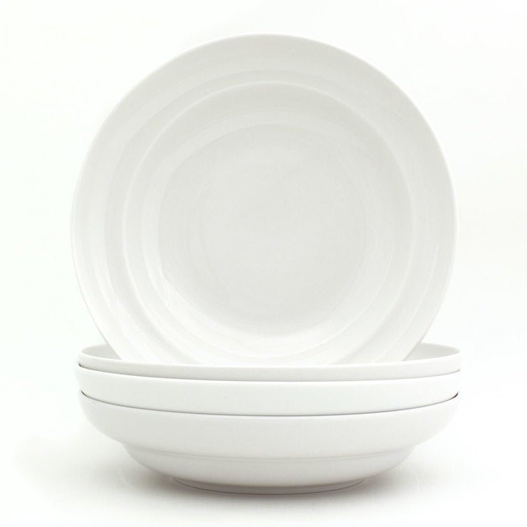 Juego De 6 Platos Hondos De Cristal Opalino Van Well - Diámetro 24 Cm, Blancos, Para Microondas Y Lavavajillas