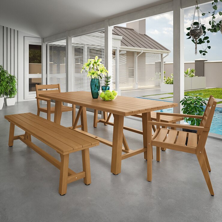 Agio, Juego de Comedor para Patio Farmhouse, 5 piezas | Costco México