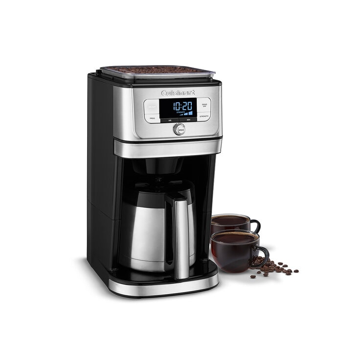 Cuisinart, Cafetera con molino integrado para 10 tazas con jarra de acero