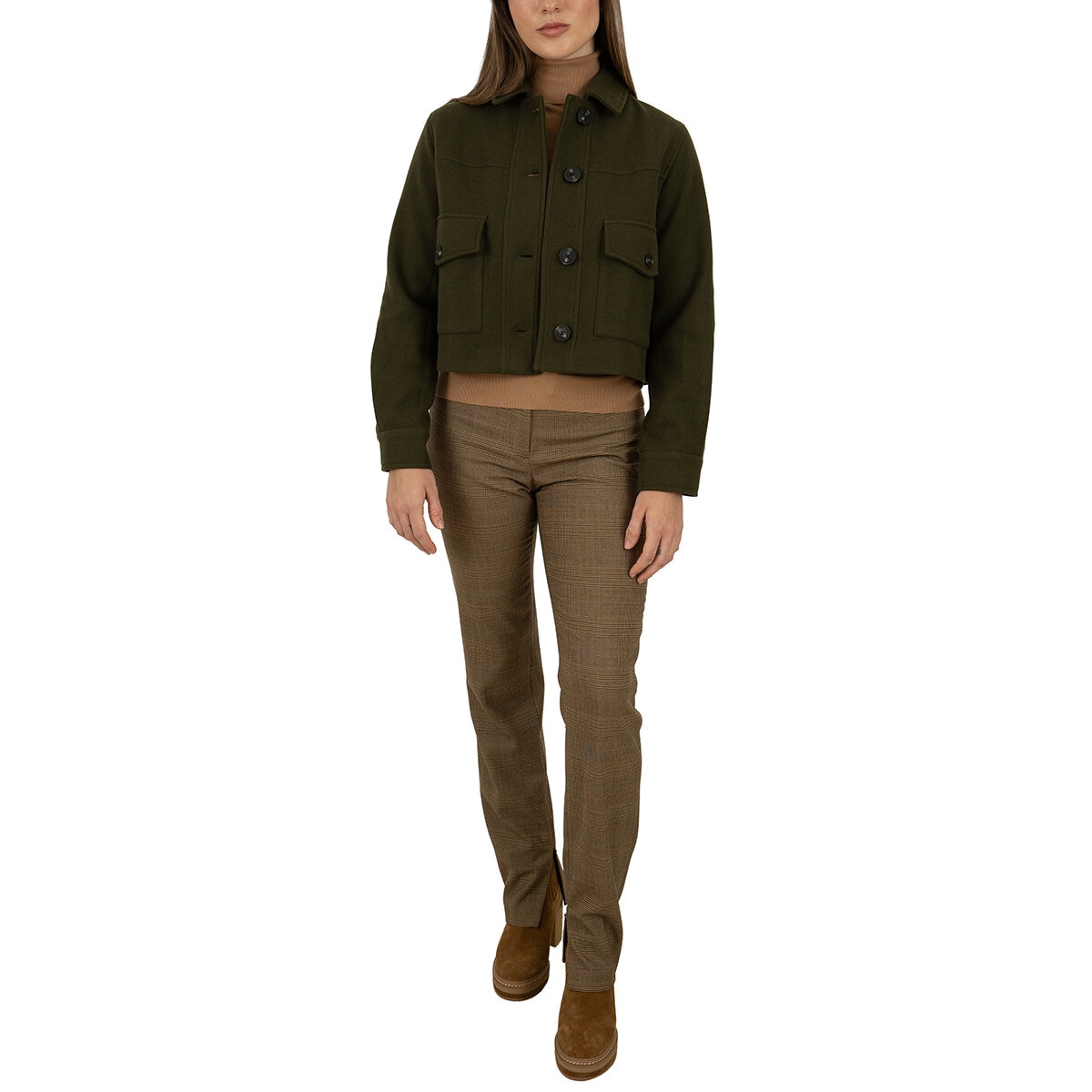 Nine West Abrigo Corto para Dama Verde Extra Grande