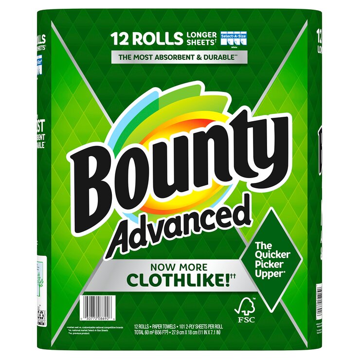 Bounty Advanced Servitoalla 12 rollos de 101 hojas