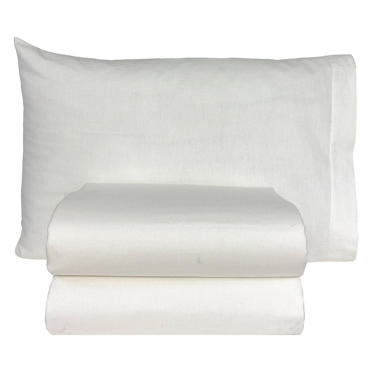 Flannel From Portugal, Juego de Sábanas de Franela, Tamaño Individual 3 piezas, Ivory