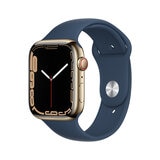 Apple Watch S7 (GPS+Celular) Caja de acero inoxidable color oro de 45mm con correa deportiva color abismo