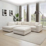 East & Vine Furniture, Andee, Sofá Seccional de Tela con Otomano East & Vine Furniture, Andee, Sofá Seccional de Tela con Otomano