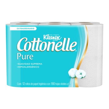 Kleenex Cottonelle Pure Papel higiénico 12 pzas