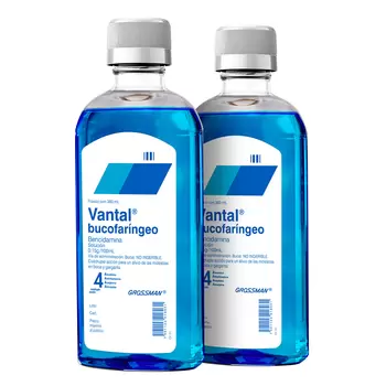 Vantal Bucofaríngeo, Bencidamina 2 Frascos de 360mL c/u