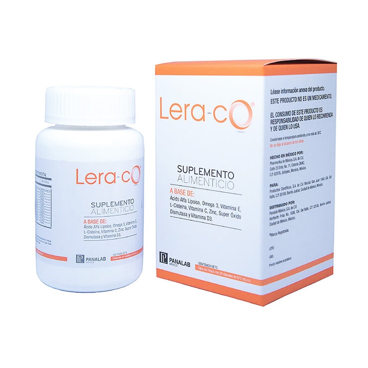 Lera-co Suplemento Alimenticio con Antioxidantes, Vitaminas, Minerales y Aminoácidos 30 cápsulas