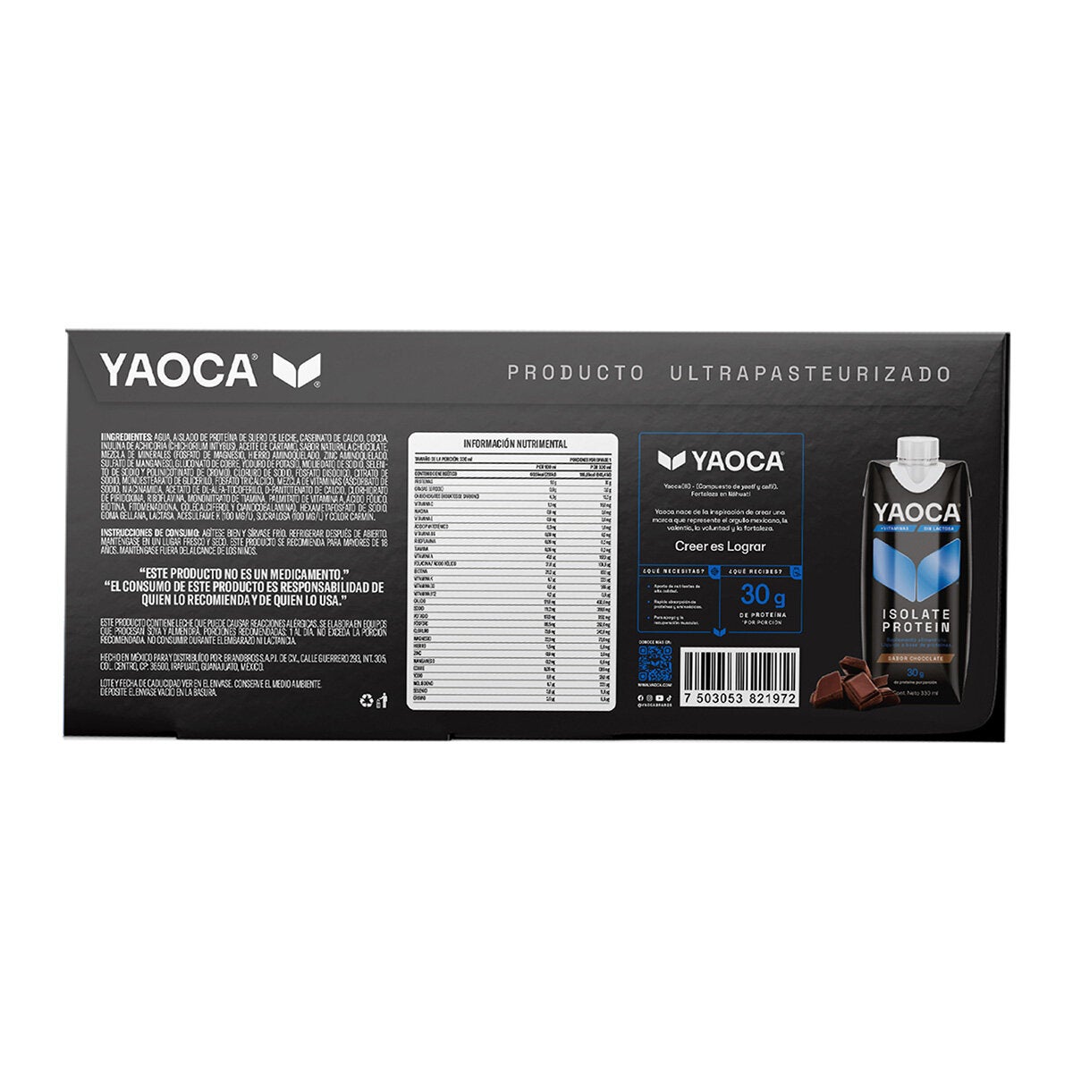 Yaoca Proteína Bebible sabor chocolate 30 g de proteína 18 / 330 ml Yaoca Proteína Bebible sabor chocolate 30 g de proteína 18 / 330 ml
