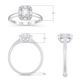 Anillo de Compromiso, Diamantes 0.85ctw, Oro Blanco de 14K