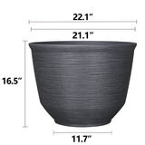 Blaire, Maceta de Resina de 22", Color Gris