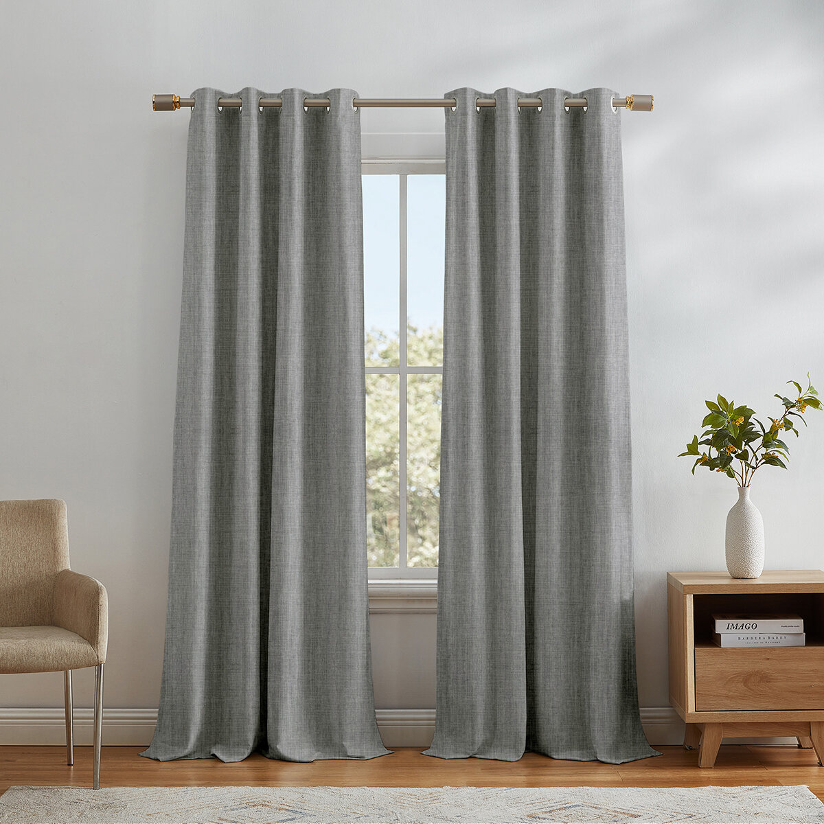 SUN + BLK, Gunnison, Cortinas con Bloqueo Total de Luz, Gris