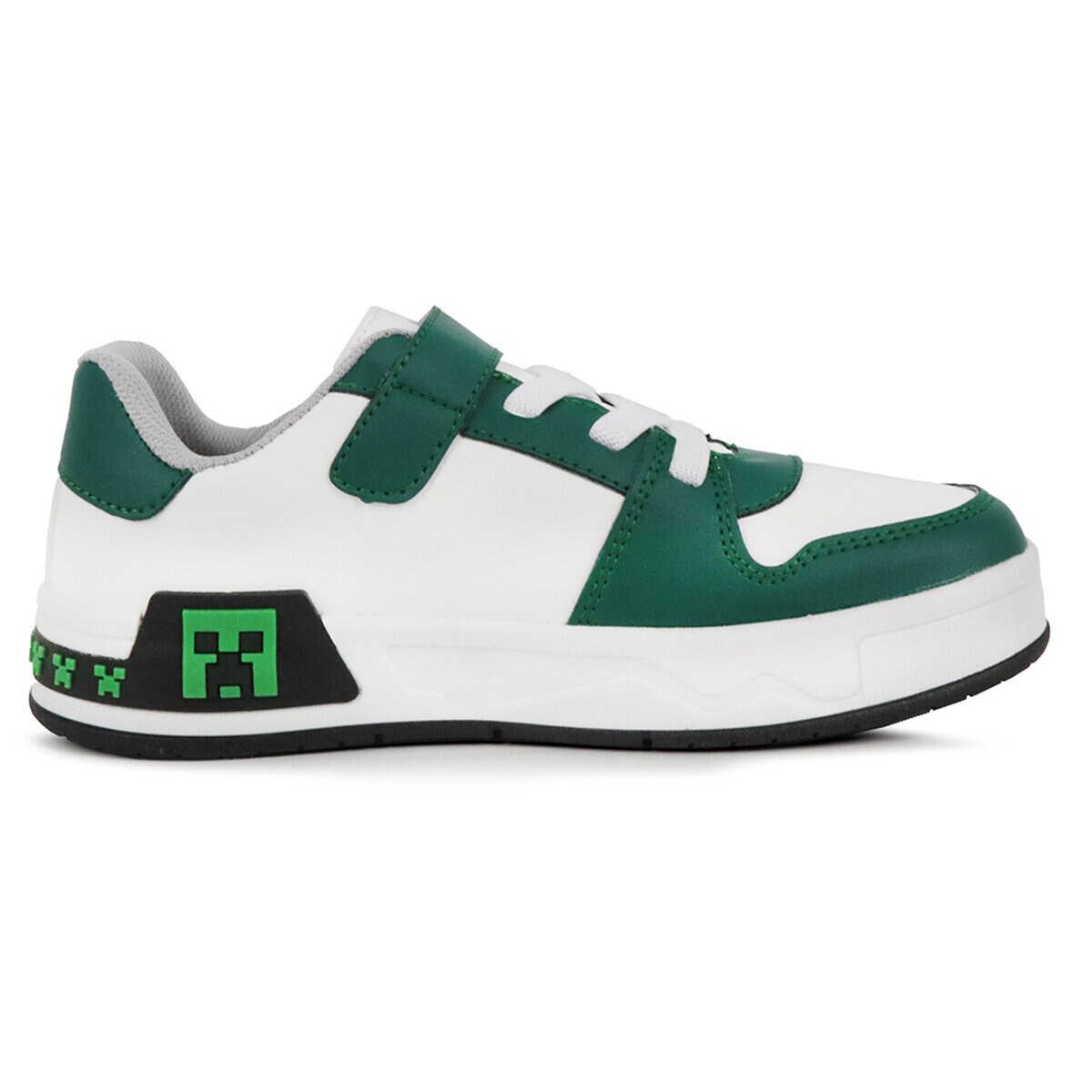 Minecraft, Tenis Color Verde/Blanco con Broche de Velcro para Niño, Varias Tallas