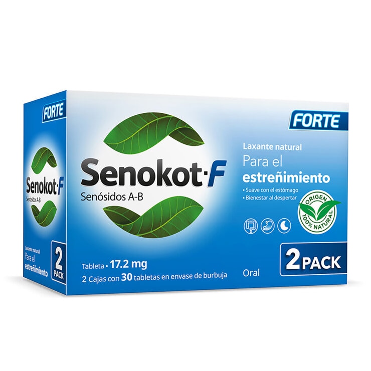 Senokot F Senósidos A-B 17.2mg Laxante Natural 30 Tabletas