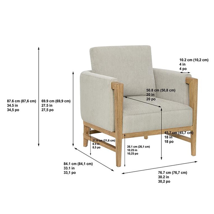 Thomasville, Sillón de Tela con Detalles de Madera