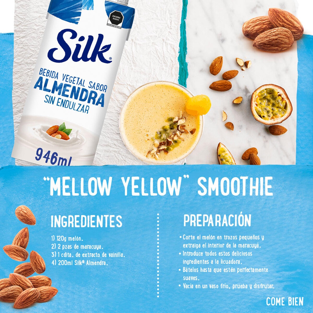 Silk Bebida de Almendra sin Azúcar 6 pzas de 946 ml