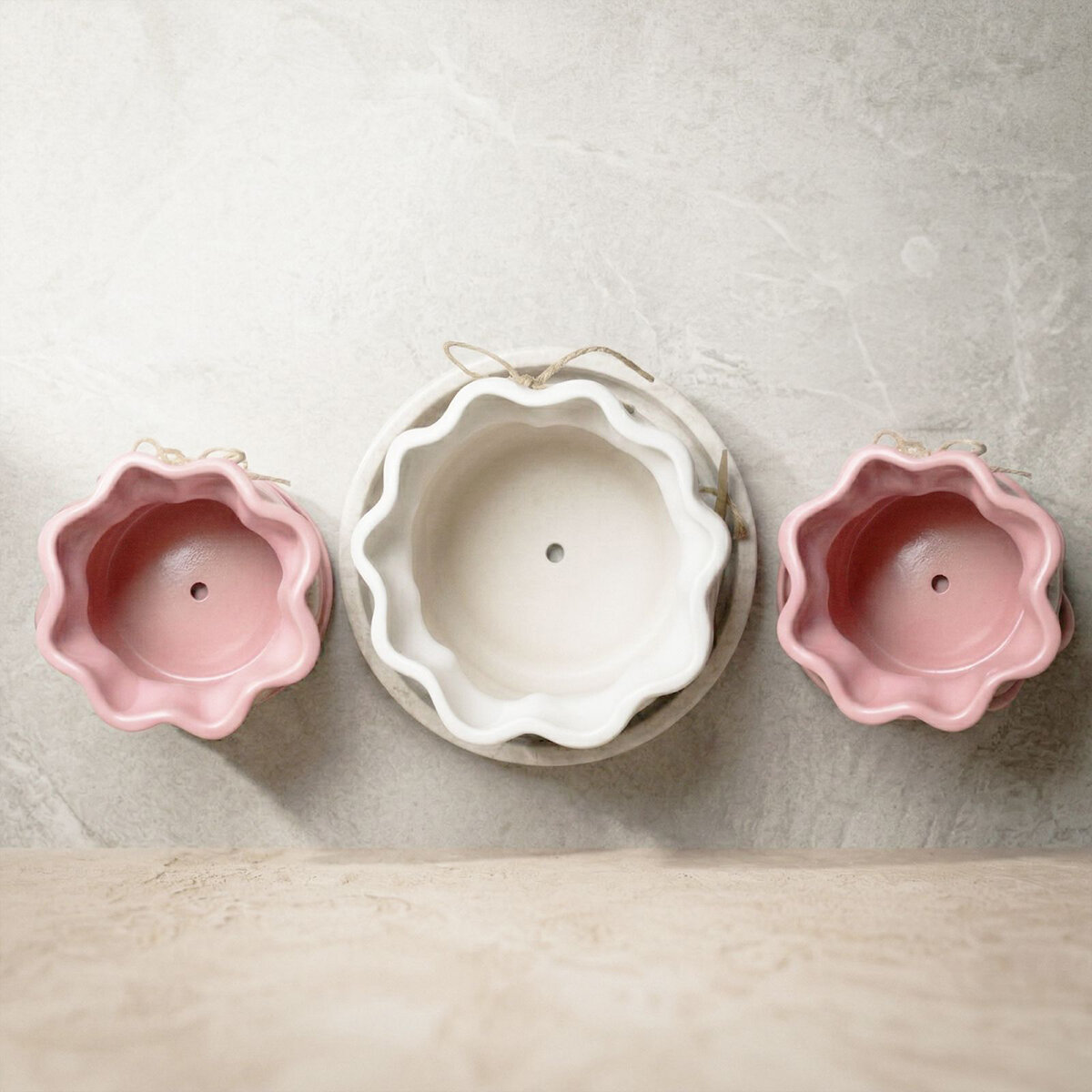 Estudio Floga, Macetas en Forma de Costal 3 piezas Estudio Floga, Macetas en Forma de Costal 3 piezas