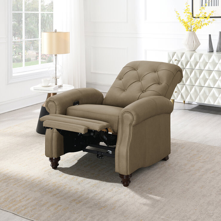 Simon Li Furniture, Sillón Reclinable de Piel con Sistema Eléctrico