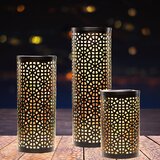 Mullally, Pilares de Luz Led con Paneles Solares, 3 Piezas