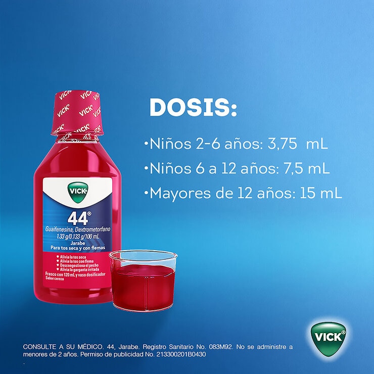 Vick 44 Jarabe Sabor Cereza Frasco 240ml