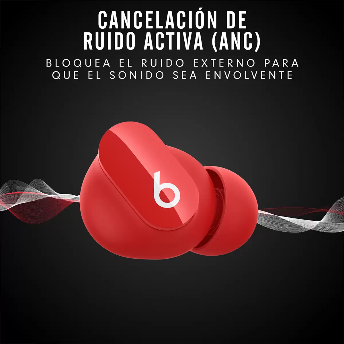 Beats Studio Buds Rojo Audífonos Inalámbricos con Cancelación de Ruido