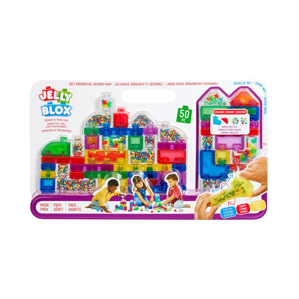 Jelly Box Bloques Sensoriales de Construcción, 50 Piezas