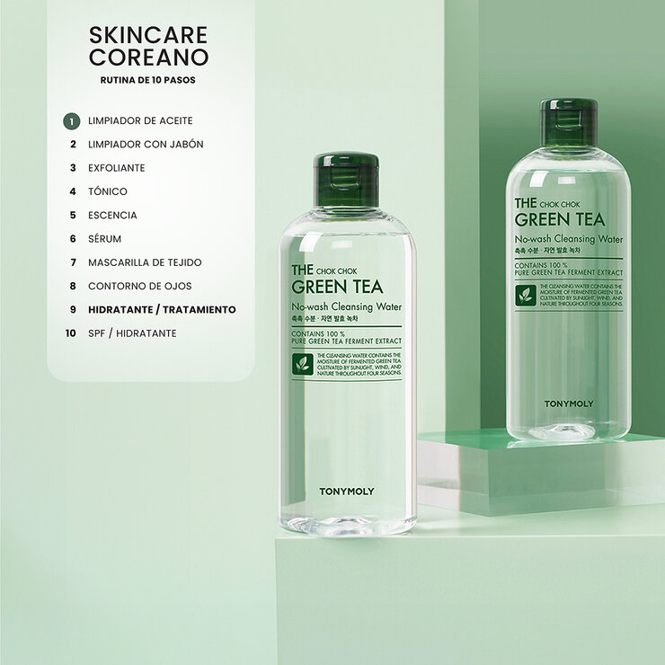 Agua Limpiadora Facial de Té Verde, Tony Moly, 2 piezas