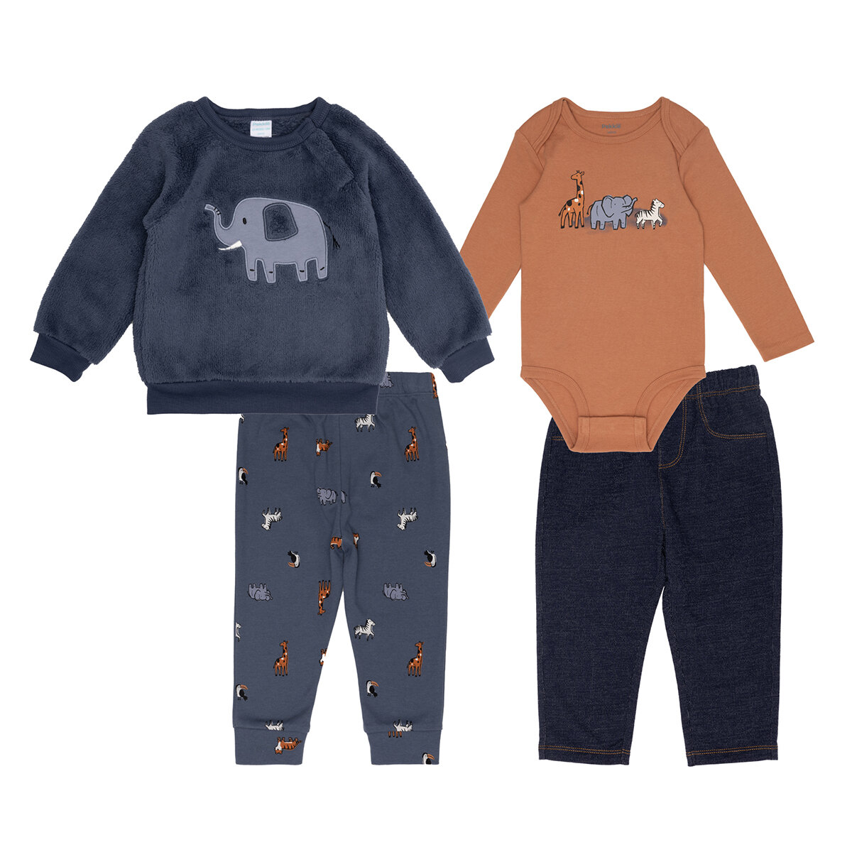 Pekkle Conjunto 4 piezas para Bebés Varias Tallas y Colores Pekkle Conjunto 4 piezas para Bebés Varias Tallas y Colores