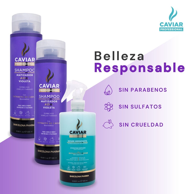Caviar Shampoo Matizador + Hidratante Bifásico Caviar Shampoo Matizador + Hidratante Bifásico