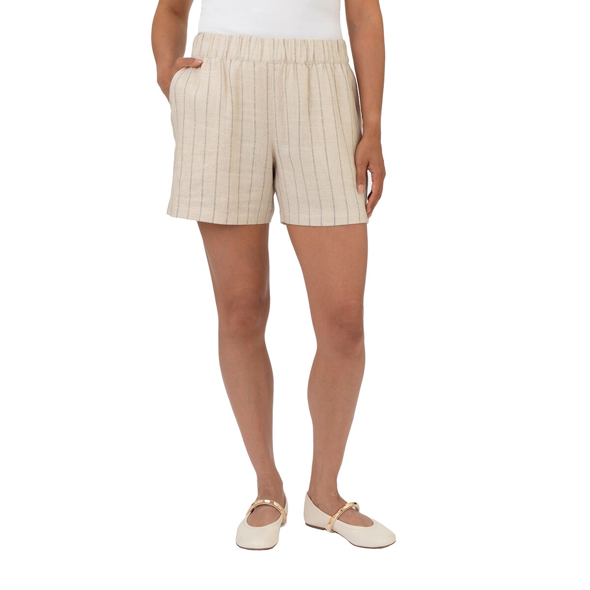 Blank NYC Shorts Tipo Lino para Dama Varias Tallas y Colores