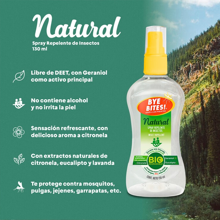 Bye Bites Natural Repelente de Insectos 2 pzas de 130 ml + Prevent en Gel Repelente de Insectos de 150 ml
