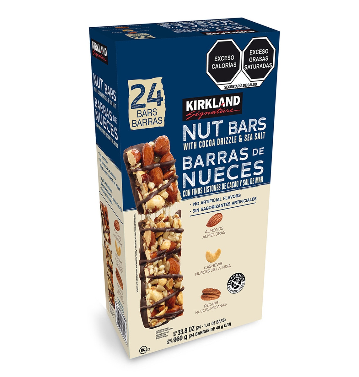 Kirkland Signature Barras de Nueces con Cacao y Sal de Mar 24 pzas de 40 g