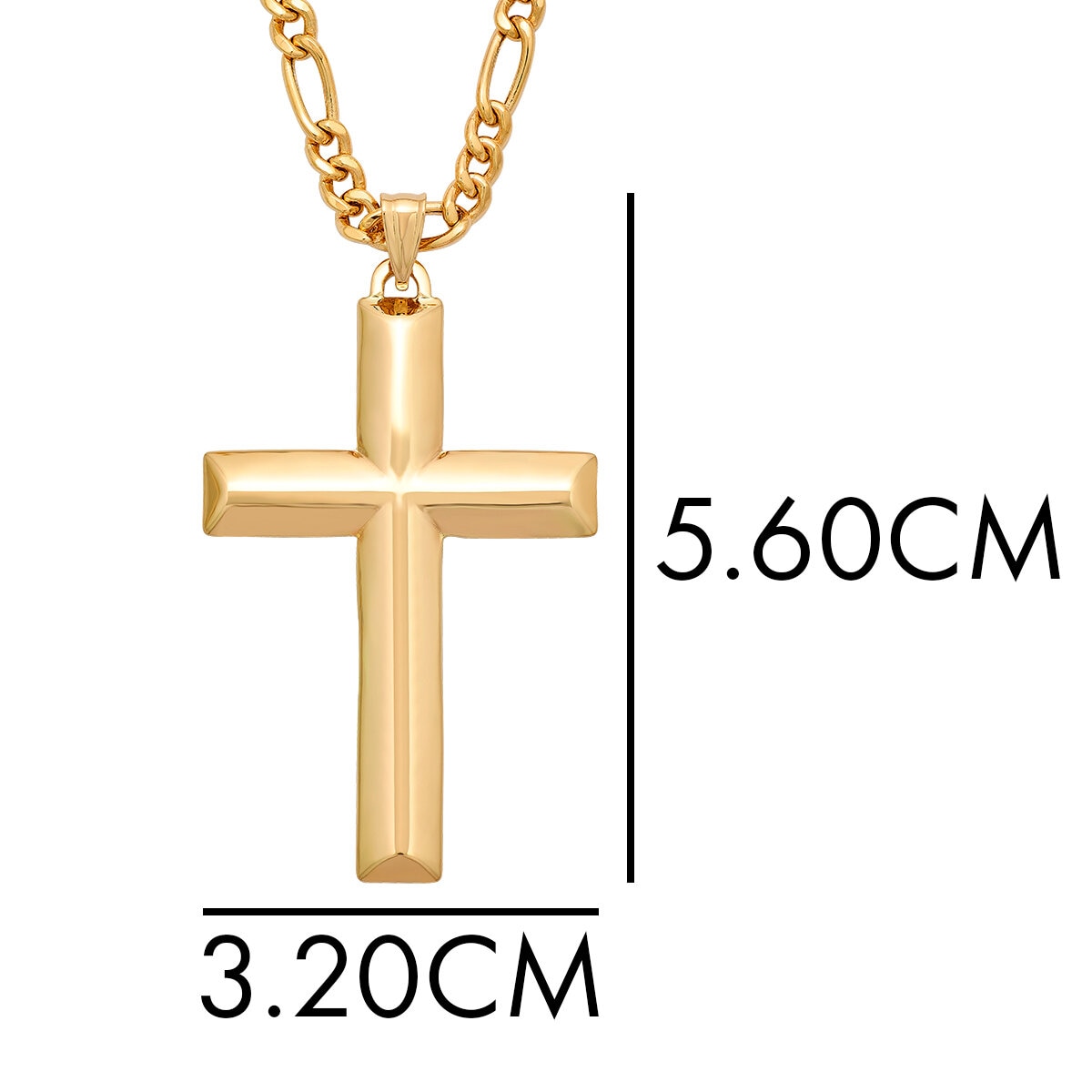 Collar con Dije de Cruz, Oro Amarillo de 14K