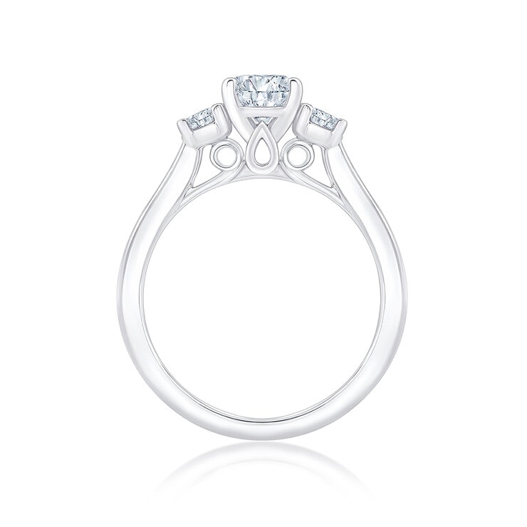 Anillo, Diamantes, 1.17ctw, Oro Blanco 14K