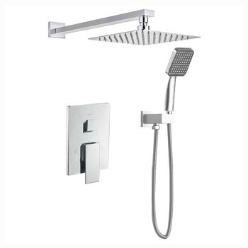 Rubinett, Set de Baño con Regadera Cuadrada- Cromada