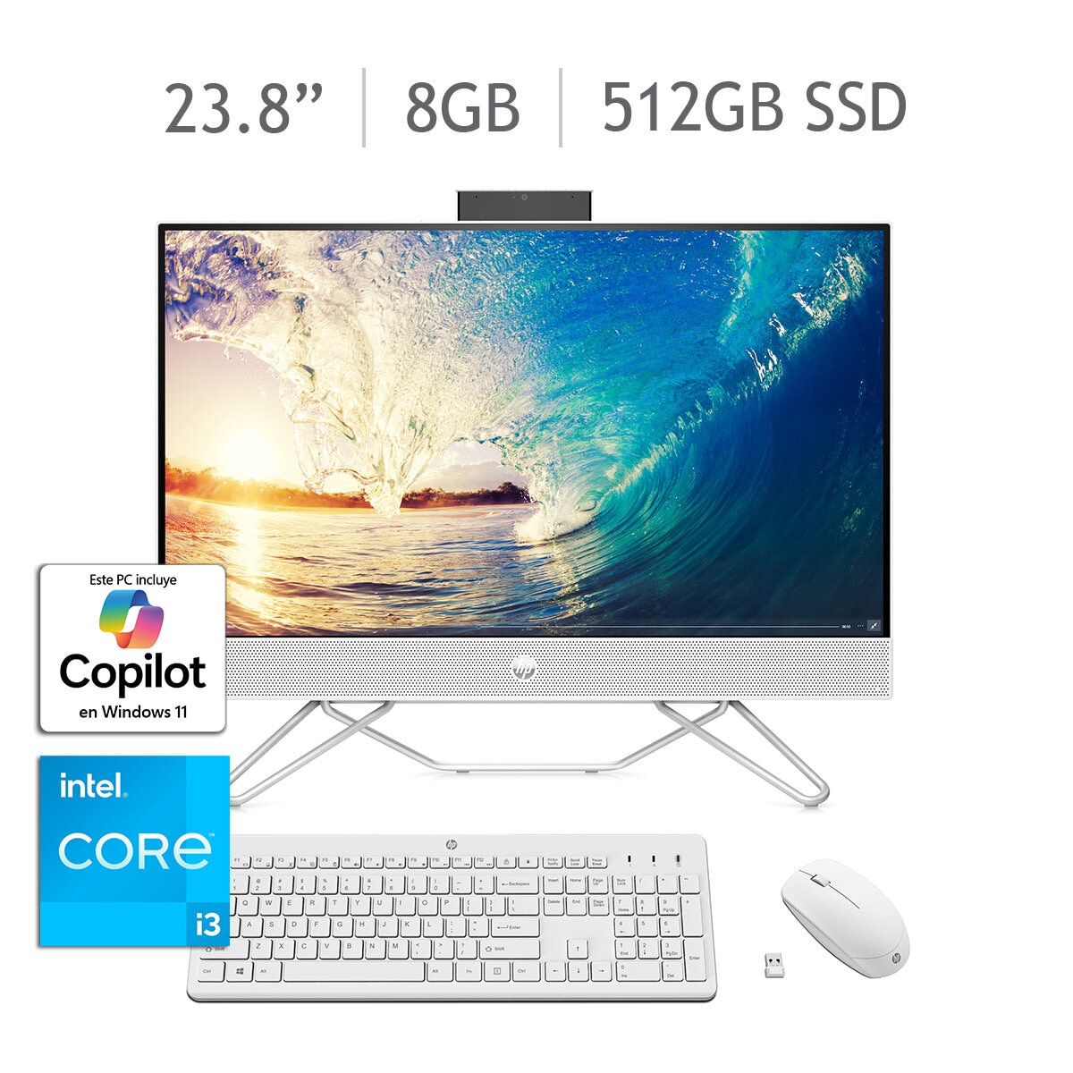 HP All-In-One 24-cb1024la Desktop 23.8" Full HD Intel Core i3 8GB 512GB SSD